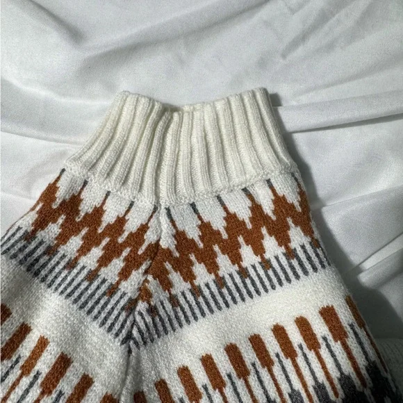 Pink Martini Cowl Neck Sweater Cream Brown and Grey Size Large - Picture 7 of 15